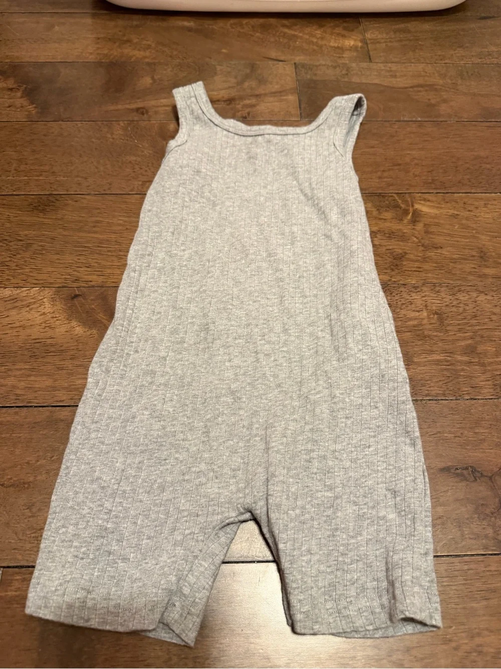 SHEIN Gray Ribbed Tank Romper for Kids